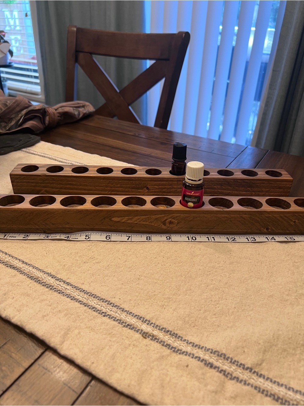 Wooden Essential Oil Bottle Holder Rack - Dark Brown set of 2